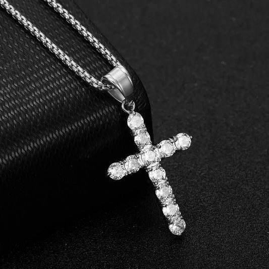 Iced Out Choker Cross Necklace
